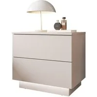 Lookway Nachttisch LINA Kaschmir II mit LED Beleuchtung, Breite 55 cm