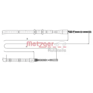 Metzger Handbremsseil hinten Audi 80 10.7503