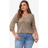 Imily Bela T-Shirt Damen 3/4-Ärmel Hemd in großen Größen (Packung, 1-tlg., 1per-Pack) Print