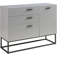 en.casa Sideboard, »Lavangen« mit 3 Schubladen 75x100x35 cm Hellgrau