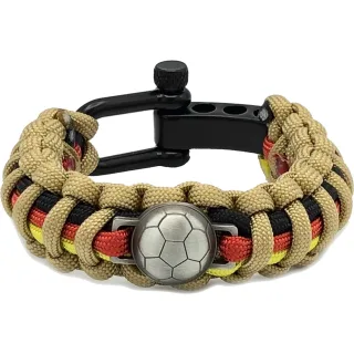 Paracord Armband "Deutschland-Edition" mit Fußball-Metallemblem - S (14-15cm)