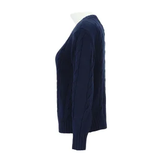 Halsüberkopf Accessoires - Pullover Zopf marine - Gr. - M
