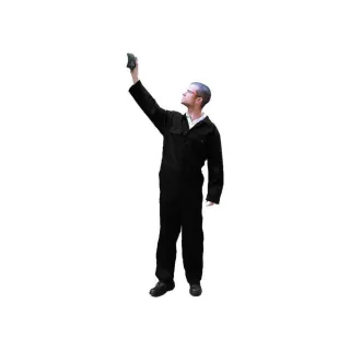 Worrior Herren Overall mit Druckknöpfen (Schwarz)