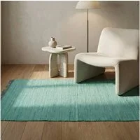 Elegant Floors Teppich Chindi Türkis 60x90 cm Baumwolle handgewebt Flachgewebe wendbar Boho, Höhe: 9 mm