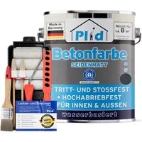 plid Acryl-Flüssigkunststoff Betonfarbe Sockelfarbe Bodenfarbe Bodenbeschichtung mit Streichset, Schnelltrocknend