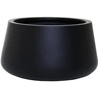 VIVANNO Blumentopf Fiberglas GORDO Rund - Schwarz Matt (1 St), 38x21 cm