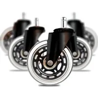 addhome Schwerlastrolle 5er Set Bürostuhlrollen 11x22mm Leise Hartbodenrollen 73mm Ø & 35mm, Premium Ersatzrollen für Parkett & Teppich Gaming- & Bürostuhl Set