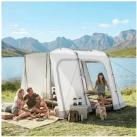 Outsunny Kuppelzelt mit 4 Türen, Fenster, Vorzelt, Bodenplane, Tasche, Personen: 4 (Heckzelt, 1 tlg., Autozelt), für Camping Reise SUV
