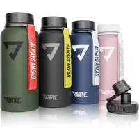 ABOVE. Trinkflasche Edelstahl 1L, Gratis Trinkverschluss, BPA-frei, 12H heiß, 24H kalt, Isolierflasche 1 Liter auslaufsicher & robust Fitness, Sport & Outdoor