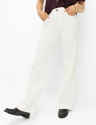 Brax Damen Five-Pocket-Hose Style MAINE SOFT ECRU, cremeweiß, Gr. 36K