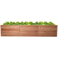 Mega-Holz Hochbeet Mega-Holz Hochbeet Rhombus XXL aus heimischer Lärchenholz, 346x80x73cm, witterungsbeständig, inkl. Pflanzfolie, vormontiert