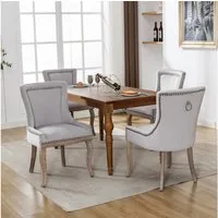 Flieks Esszimmerstuhl (Set, 4 St), 4er Set Polsterstühle Küchenstühle Samt Wohnzimmer Massivholzbeine