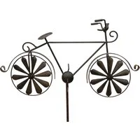 DanDiBo Gartenstecker Metall Fahrrad XL 135 cm Rad Rost Braun 96004 Windspiel Windrad Wetterfest Gartendeko Garten Gartenstab Bodenstecker