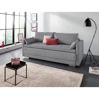 OTTO home Schlafsofa Berlin, B: 218 cm, Liegel. 160x198 cm, Bettfunktion, Bettkasten & 2 Zierkissen, Dauerschlafsofa mit Boxspring