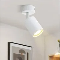 ZMH LED Deckenstrahler Retro Deckenleuchte Weiß/Schwarz -GU10 350°Schwenkbar Schlafzimmer, Einfache Installation, ohne Leuchtmittel, Modern Flurlampe Industrial Wandstrahler für Wohnzimmer