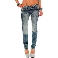 Cipo & Baxx Regular-fit-Jeans Damen Regular Fit Hose Stonewashed BA-WD222 (1-tlg) Coole Waschung Verzierte Gesäßtaschen