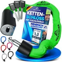 Nextcover Kettenschloss NEXTCOVER® Fahrradschloss LockOne mit Zahlencode oder Schlüssel