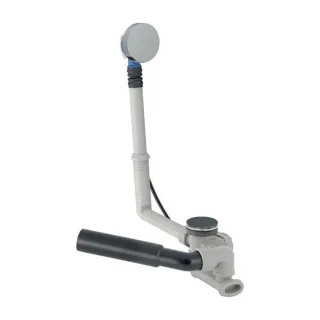 Geberit d52 Badewannenablauf 150520216 mit Drehbetätigung, mit Fertigbauset, Länge 26cm, hochglanz-verchromt