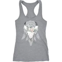 Neverless Tanktop Damen Tank-Top Boho Skull Totenkopf Schädel Traumfänger Dreamcatcher