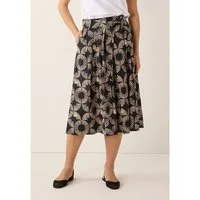 MORE&MORE A-Linien-Rock Baumwollrock mit Print