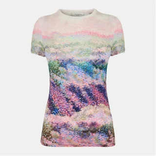 Damen Ted Baker Slim Fit Rundhalsausschnitt Kurzarm T-Shirt in Mittelrosa
