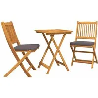 vidaXL Gartenlounge-Set Garten Bistro Set 3 pcs Braun Massivholz, (3-tlg)