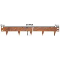 ROG-Gardenline Rasenkante RASENKANTE 1 METER - ERWEITERBAR, Cortenstahl (Edelrost)