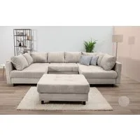 COLLECTION AB Wohnlandschaft Toni U-Form, B: 298 cm, Set: Sofa & Hocker, 3 Zierkissen, Federkern