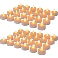 Casativo LED-Teelichter Stimmungsvolle LED Teelichter Flackerndes Licht bis zu 100 Std. Licht, LED fest integriert, Echter Kerzeneffekt, langlebig bis 50.000 Std. Ø 3,7 x 3,5 cm, weiß