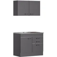 OPTIFIT Pantryküche OPTImulti, Breite 100 cm, mit 2-Platten-Glaskeramikkochfeld