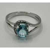 Secretforyou Fingerring Ring Fingerring 925 Silber Topas Aqua Blue Zirkonia Echtschmuck, 925 Sterling Silber