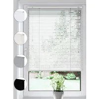 Sonello Jalousie Klemmfix ohne u. mit Bohren 30cm x 100cm Weiß Aluminium Jalousette, Klemmfix, Inkl. Halterung für Decken- u. Wandmontage Alu Jalousie Fenster u. Tür, Blickdicht freihängend