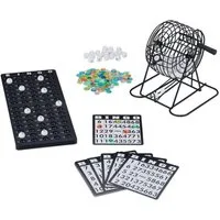 relaxdays Spiel Bingo-Spiel Set für Kinder & Erwachsene
