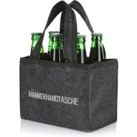 Nordstern Flaschenträger Männerhandtasche aus Filz mit 6 Fächern - 20 x 16 cm (1-St)