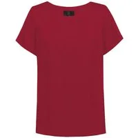 GREIFF Kurzarmbluse Greiff CHIFFON Damen Bluse Kurzarm Rundhals Regular Rot