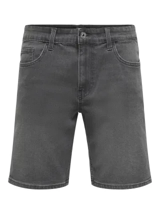 ONLY&SONS - ONSWEFT BOX PIM DNM SHORTS Dark Grey Denim - Gr. - XXL
