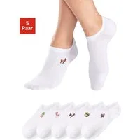 H.I.S Sneakersocken Damen Sneaker Socken bestickte Sommerliche Baumwollsocken (Packung, 5-Paar) mit Motivstickerei