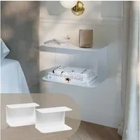 en.casa Wandregal, 2-tlg., 2er Set »Notodden« Stahl 40 x 23 x 23 cm Weiß