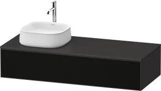 Duravit Zencha Konsolenwaschtischunterbau wandhängend Graphit & Schwarz Linienstruktur n/a & Superma ZE4812L63800000