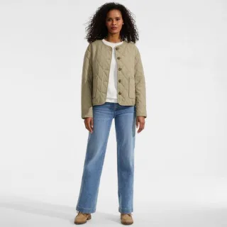 Soft Ease Steppjacke aus Leinenmix, Damen,  Grün, by Lands' End