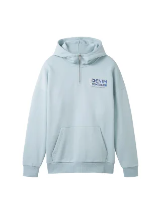 Denim Tom Tailor - Oversized Sweatshirt mit recyceltem Polyester dusty mint blue - Gr. - M