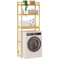 EUGAD Badregal, 1-tlg., Badregal Waschmaschinenregal Toilettenregal aus Bambus, mit 3 Ablagen