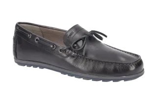 Geox U824LB Mirvin Herren Slipper Navy Blau Echtleder atmungsaktiv
