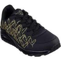 Skechers UNO-GOLDEN HEART Sneaker Freizeitschuh, Schnürschuh mit goldfarbenen Mylar-Stickereien