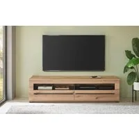 Home affaire Lowboard Cantara, TV-Unterteil modern, Kommode in Eiche Evoke, Weiß o Kaschmir, schwarze Stangengriffe, ausreichend Stauraum, vielseitig einsetzbar