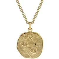 trendor Kette mit Anhänger Waage Ø 20 mm Herren-Gold auf Silber