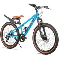 HILAND Kinderfahrrad 20"/24" Alu-Mountainbike Shimano 7-Gang, Federgabel & Scheibenbremsen