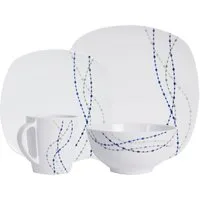 HEKERS Geschirr-Set 100% Melamin Geschirr (4-24 teilig) Line elfen/blau (eckig) (8-tlg)