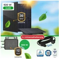 Paket.ag Balkonkraftwerk 920W mit 800W Wechselrichter, Inkl Universalhalterung, App, Wifi, (1-St)