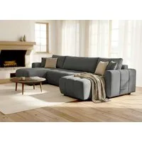 OTTO home Wohnlandschaft YLVAA U-Form, 311 cm/Schlafsofa(132/269)-OTTO. Verlässliche Qualität., Tonnentaschen-Federkern, Bettkasten, Feinstruktur weich